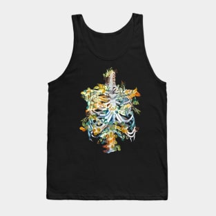 Floral human anatomy,  rib cage with flowers and leaves Tank Top